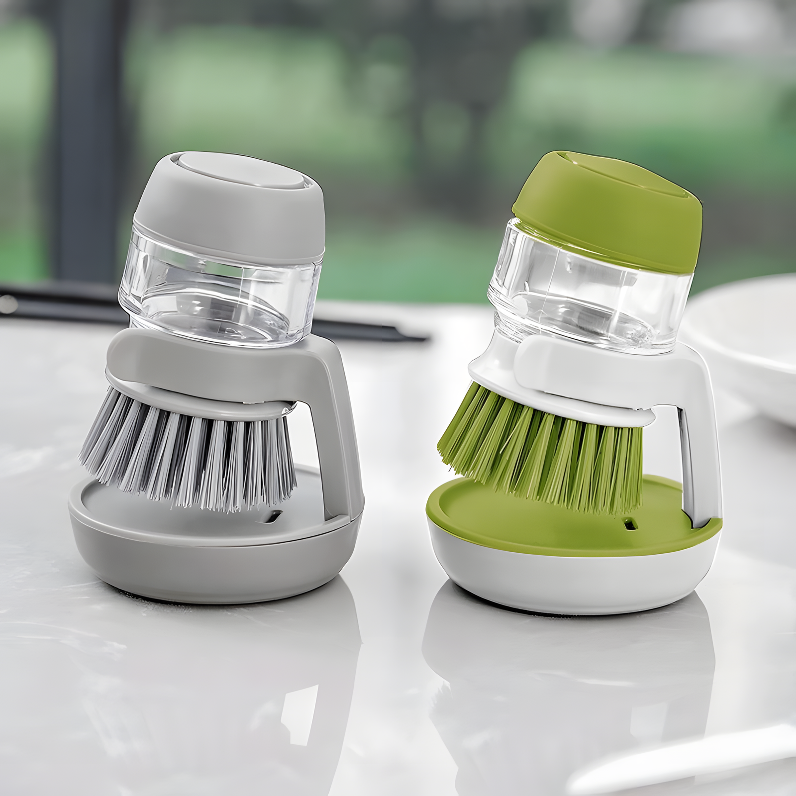 Pot Scrubber Heavy Duty Kitchen Brush Green & Gray
