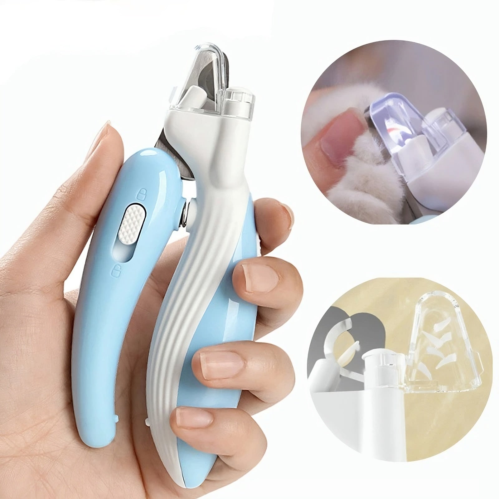 Pet Nail Clipper with LED Light & Built-In Nail File