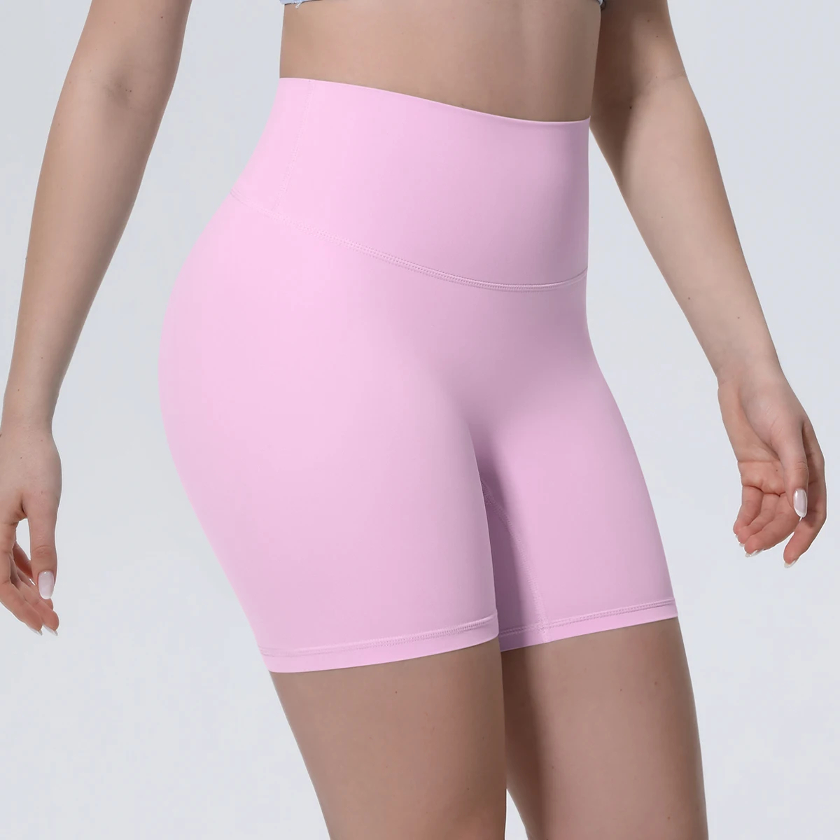 Women's High-Waist Biker Shorts with a Wide Stretch Waistband