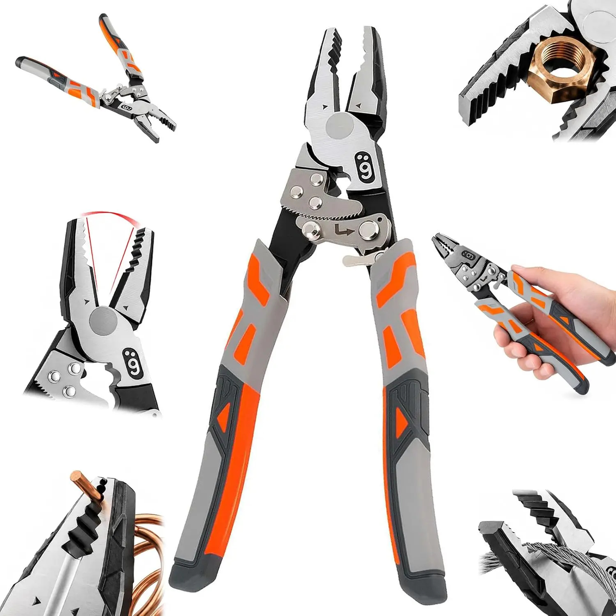 4-in-1 Ratchet Locking Pliers with 33 mm Jaw Opening, 9-Inch