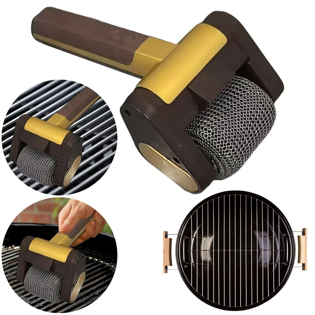 Rechargeable Electric Grill Brush Cleaner - Bristle-Free Roller