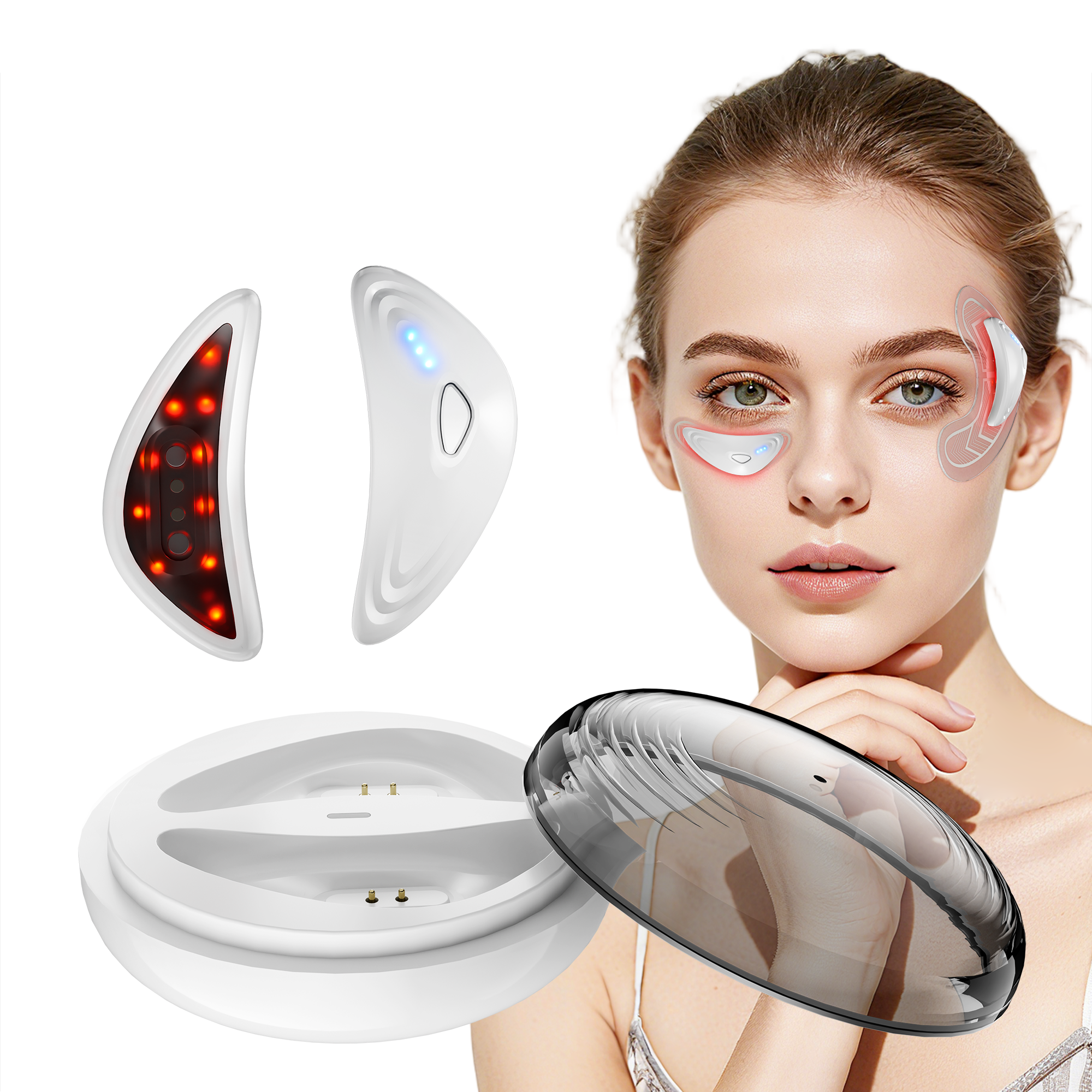 Microcurrent Eye Massager Vibration 3-Level Intensity Handheld