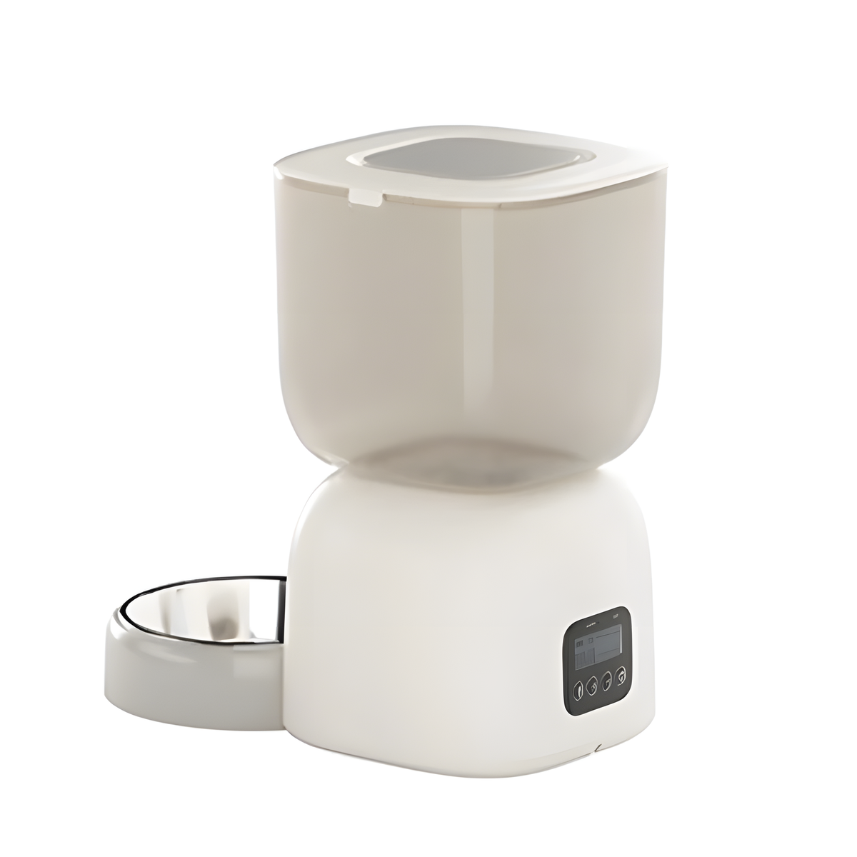 Automatic Pet Feeder for Dry Food, White, Black or Cream
