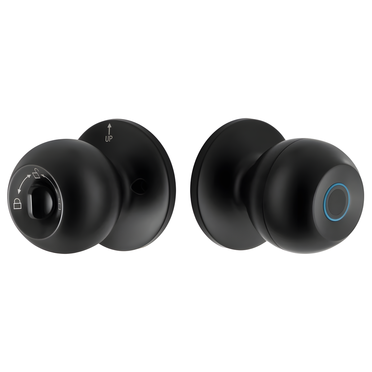 Fingerprint Smart Door Knob with Key Backup, 35-55 mm Doors