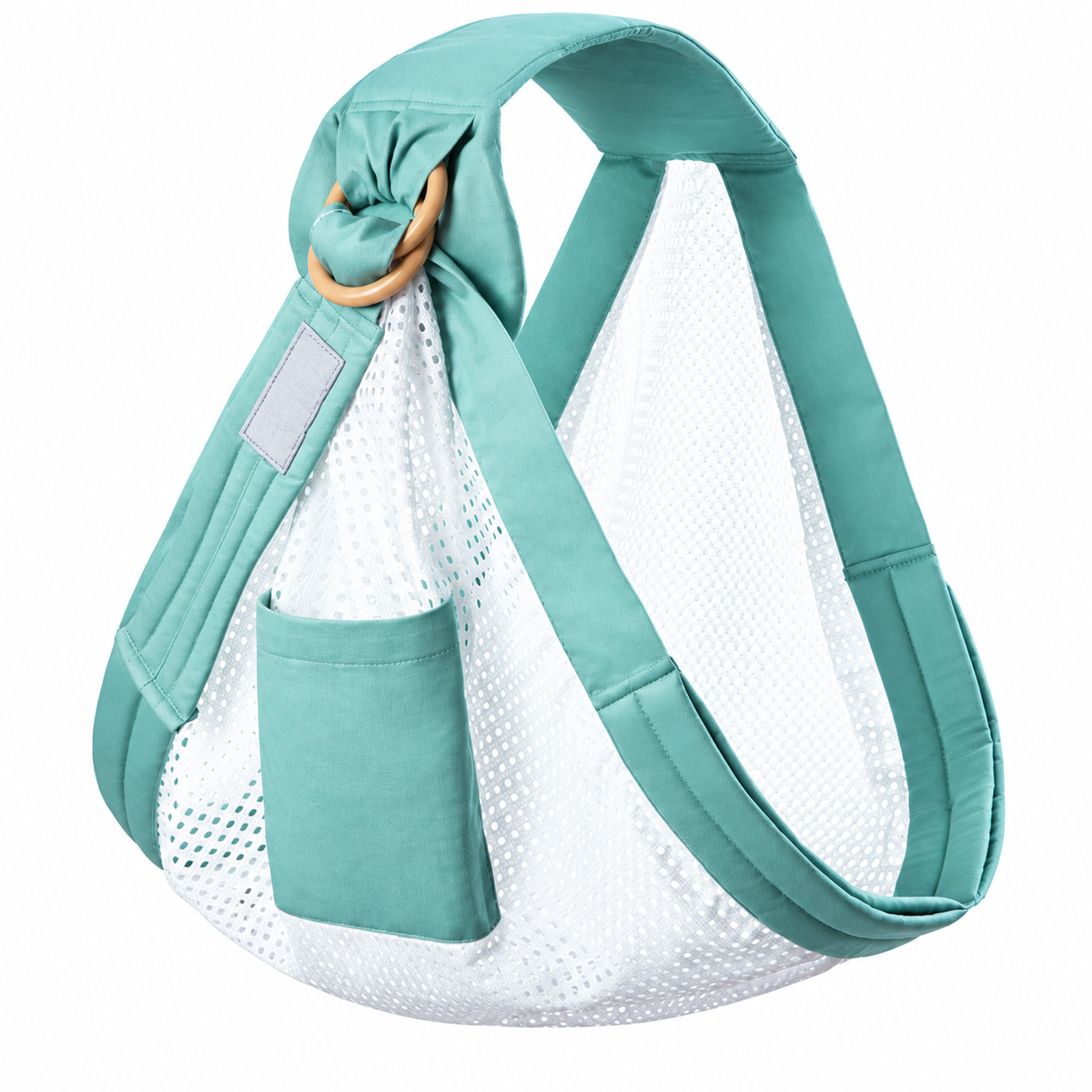 Mesh Ring Baby Sling with Broad Shoulder Section and Pocket