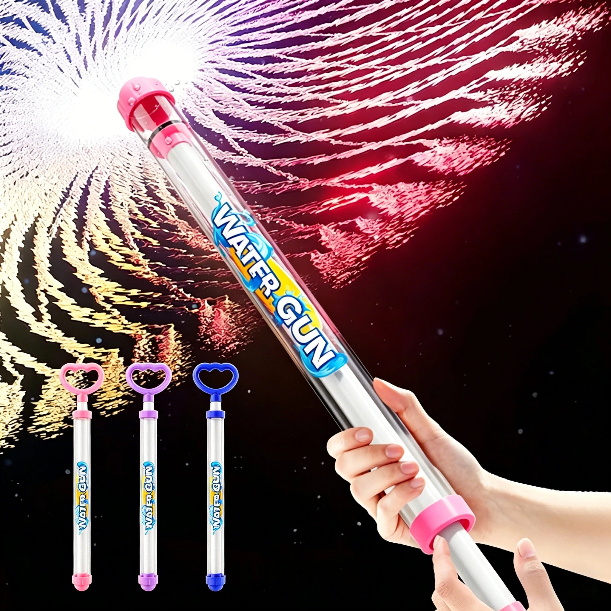 Kids Water Blaster Gun Pull-Action Outdoor Summer Toy 38cm