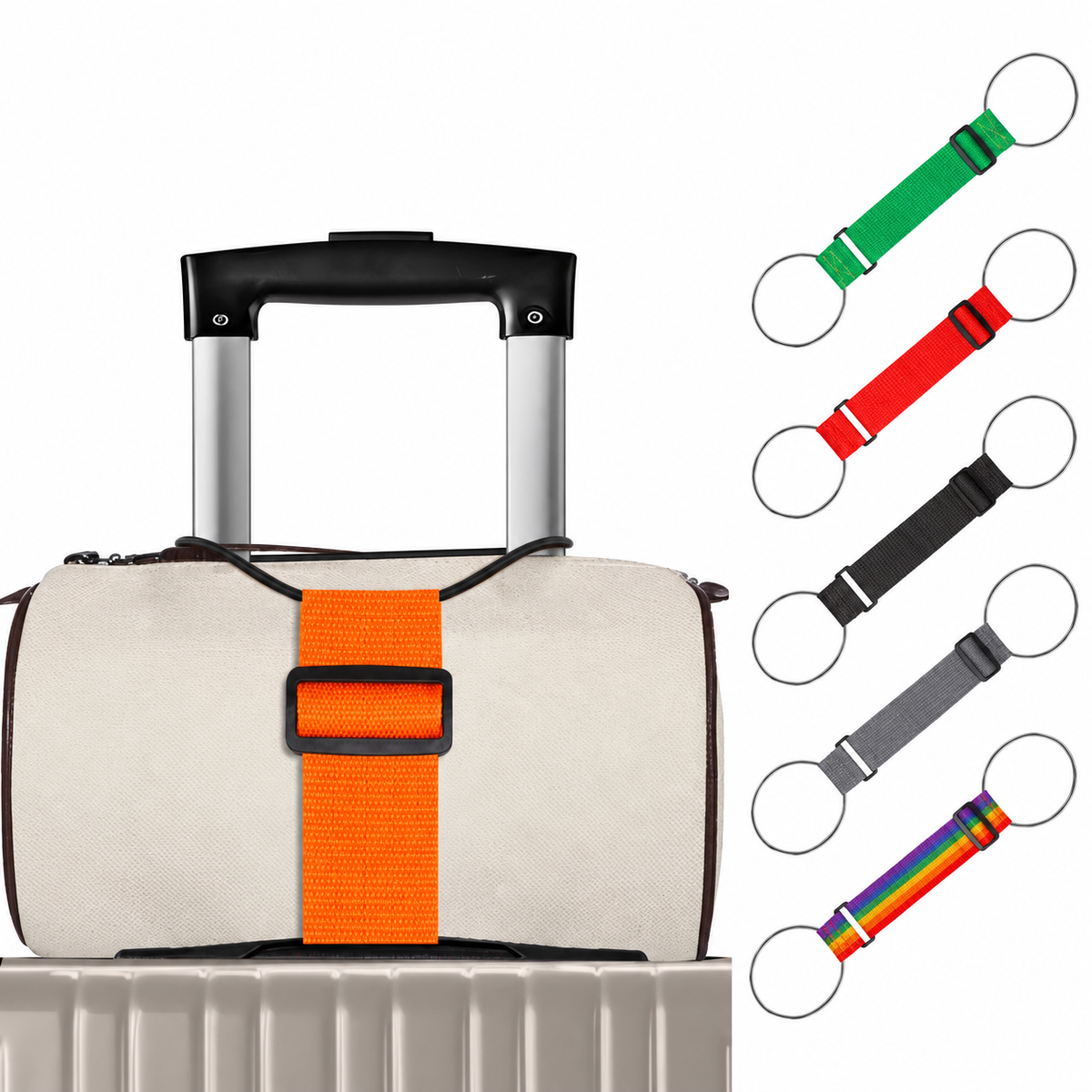 Luggage Connector Strap, Adjustable Band and Elastic Loops