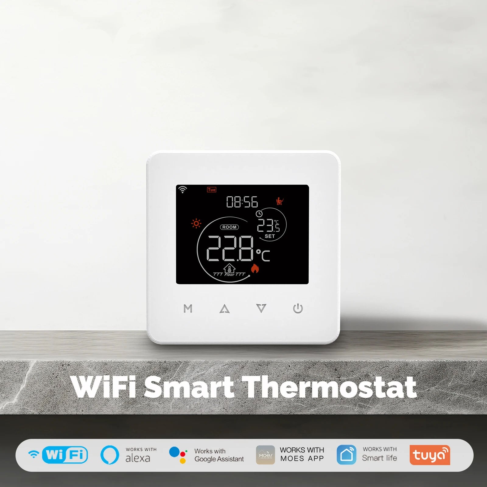 WiFi Smart Thermostat with App Control & Voice Command