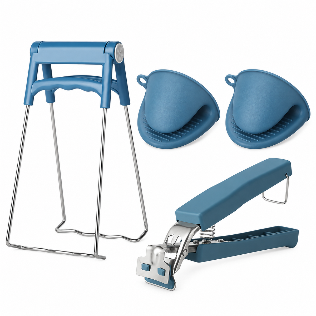 Bowl and Plate Lifting Tool Set with Silicone Pinch Mitts