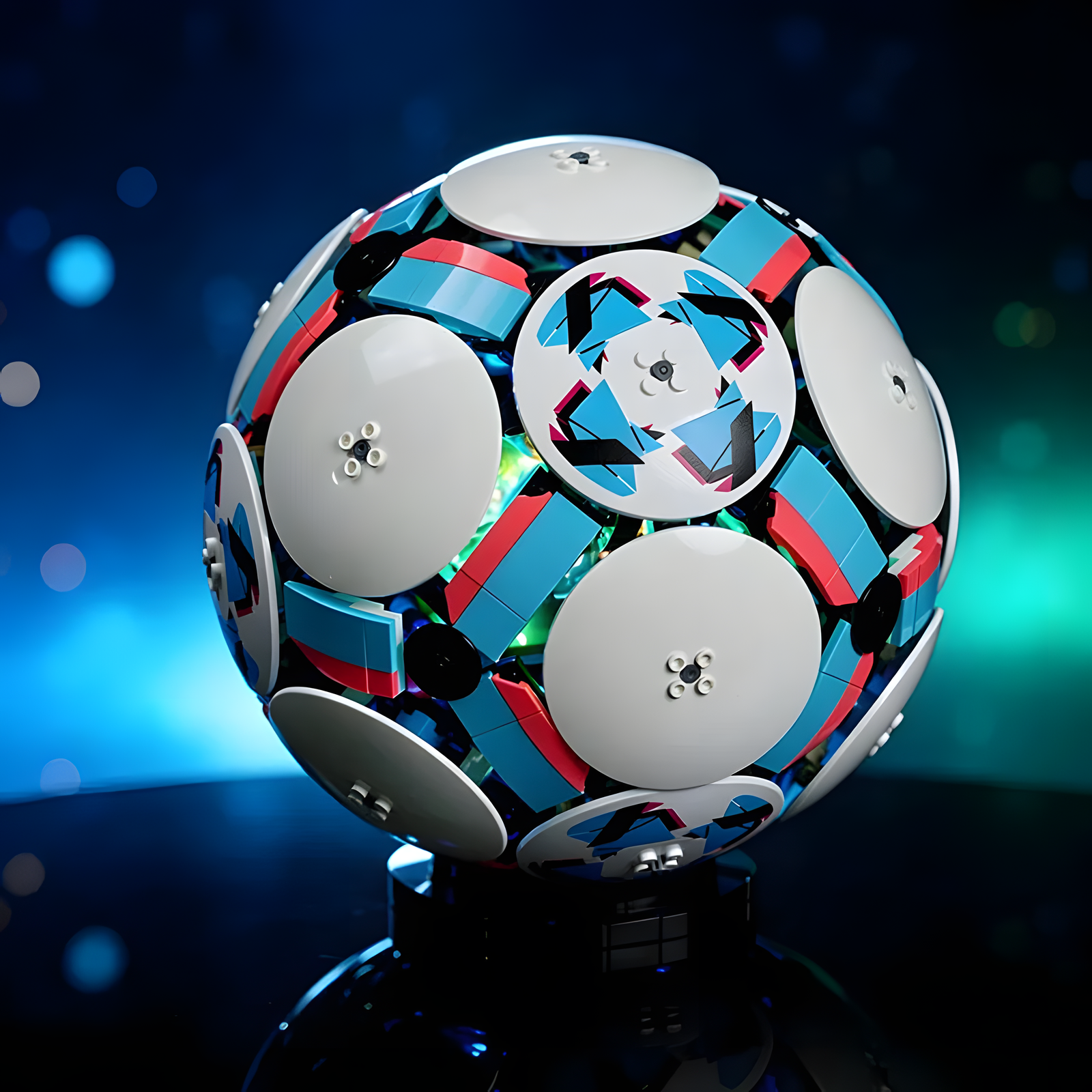Light-Up Soccer Ball Building Set LED Display Model Kit