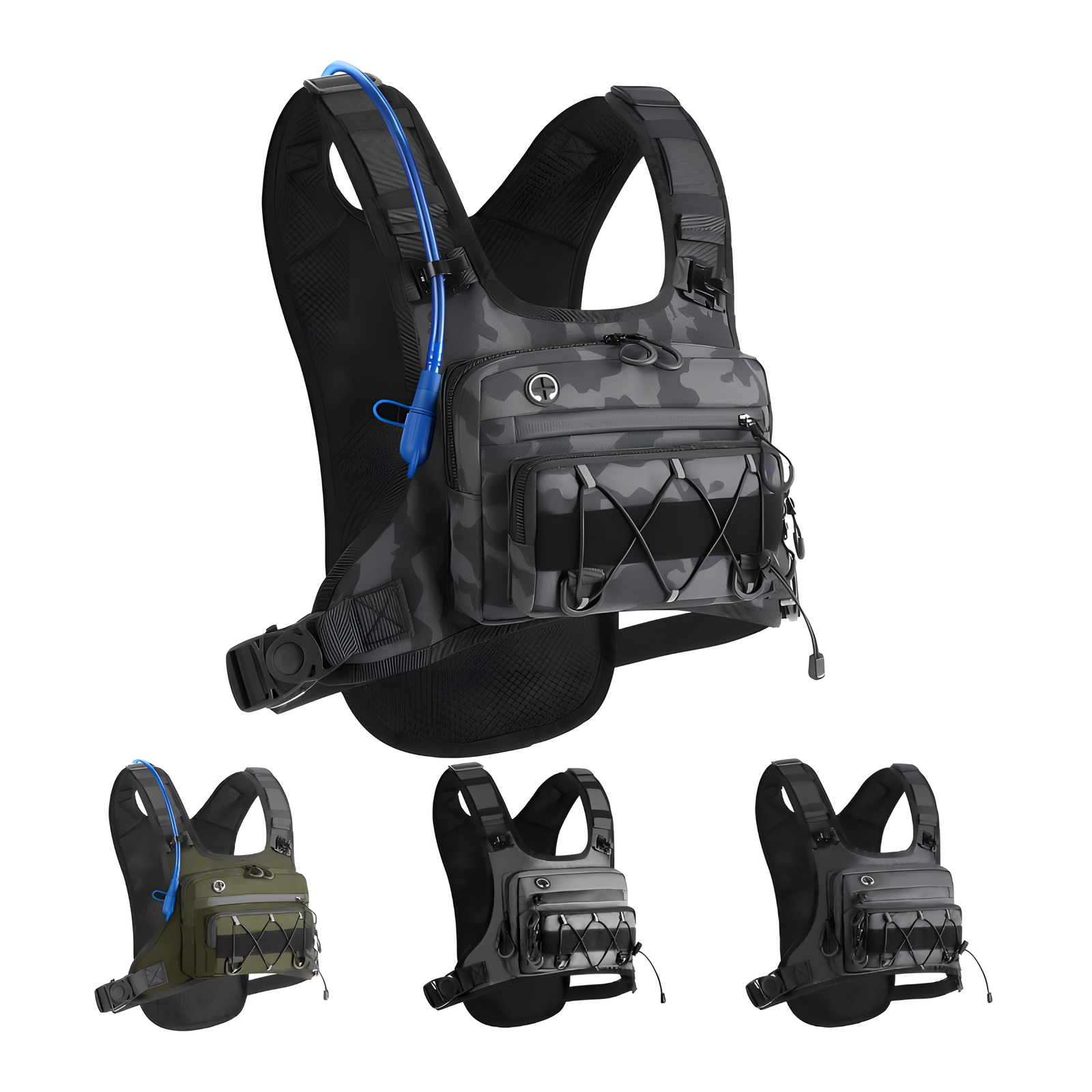 Tactical Chest Pack Outdoor Hydration Vest 12 Styles Pack Only or 2L Bladder