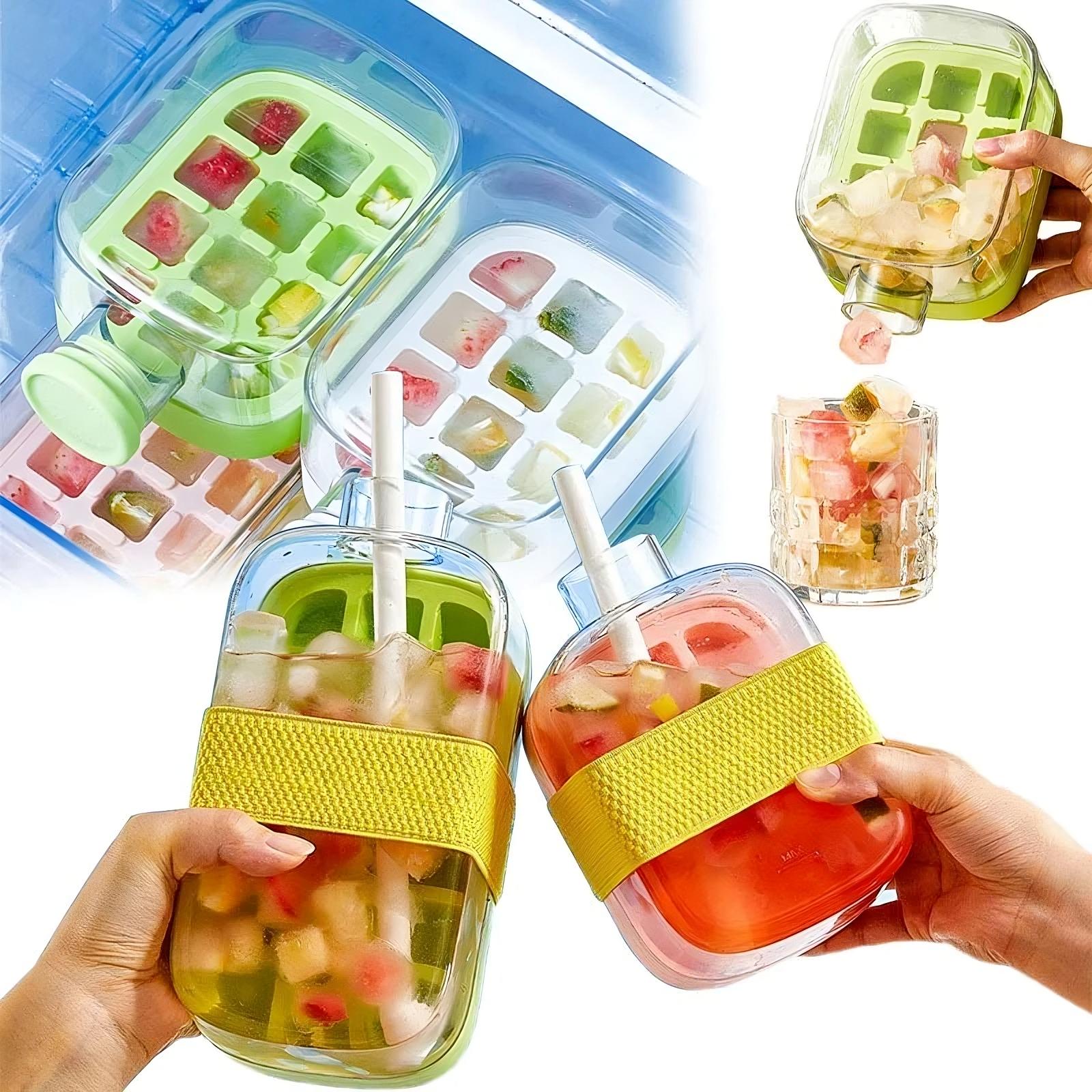 Spill-Proof Ice Cube Maker Tray (Quick Fill & Easy Dispense)