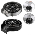 Two views of a metal stove burner with close-up insets showing water flow and bulb attachment.