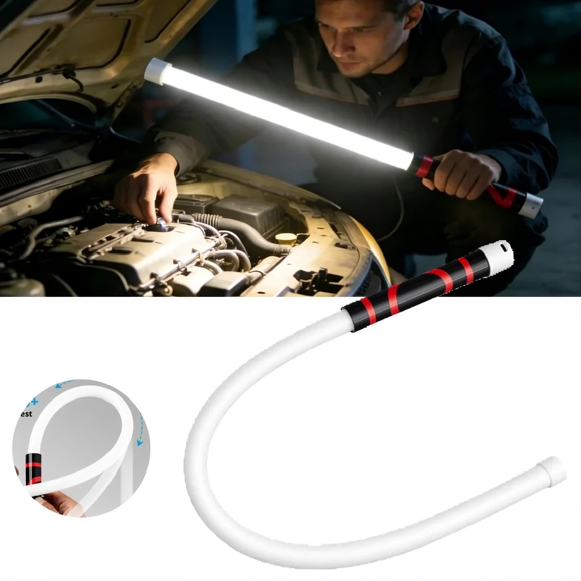 Flexible LED Work Light 30-Inch Rechargeable 3-Mode 7H Runtime