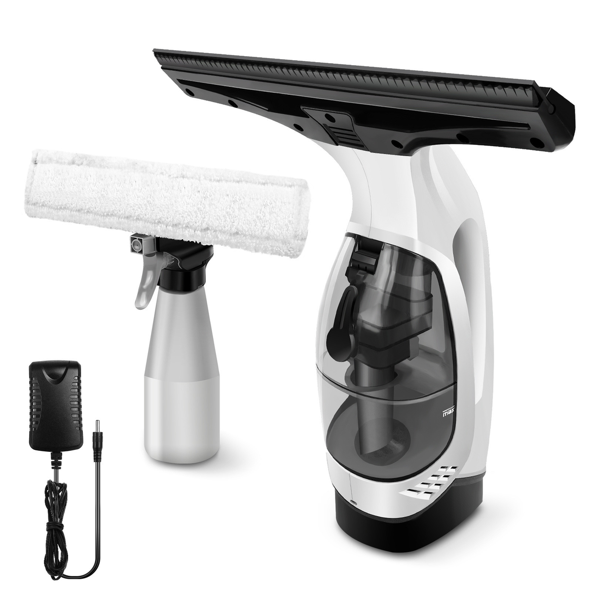 Rechargeable Window Vacuum with Spray and Squeegee