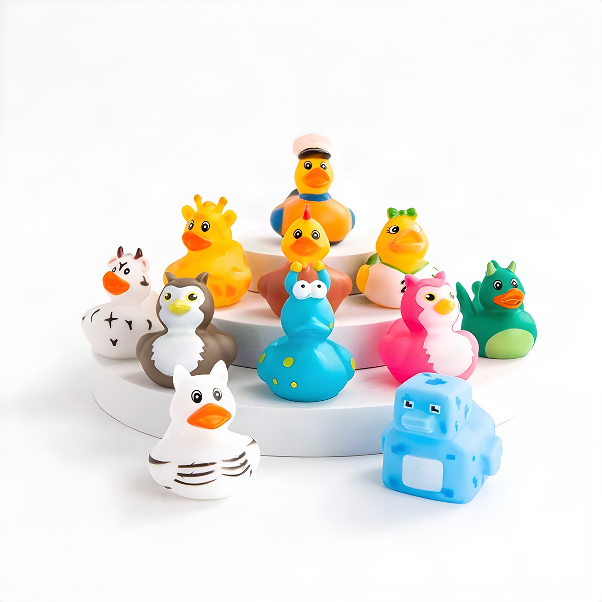 Assorted Mini Bath Ducks in Random Designs, 10 or 20 Pieces