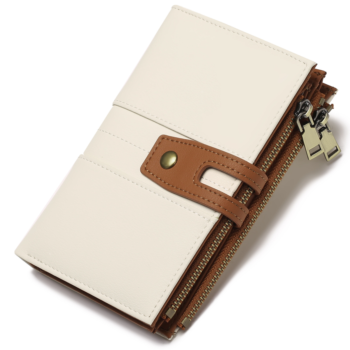 Dual-Zip Long Wallet with Snap Tab and Card Windows