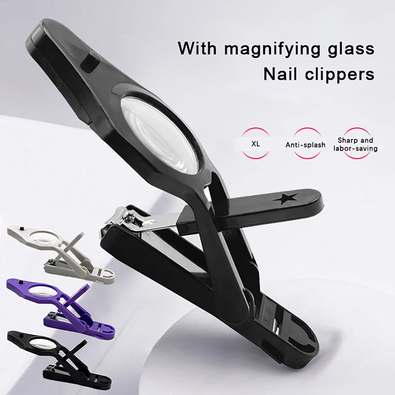 Professional Lighted Nail Clipper with Magnifying Glass (Safe & Precise Cutting)