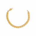 Wheat Ear Bracelet, Leaf-Pattern Links in Gold or Silver Tone