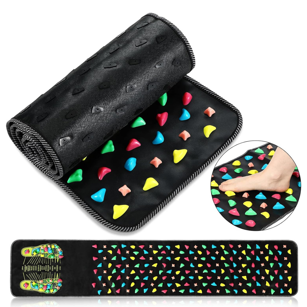 Acupressure Foot Massage Mat with Non-Slip Base for Home and Office