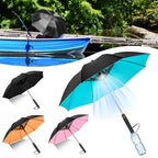 Portable Umbrella with Fan & Misting System - UV Protection | Battery-Powered Cooling