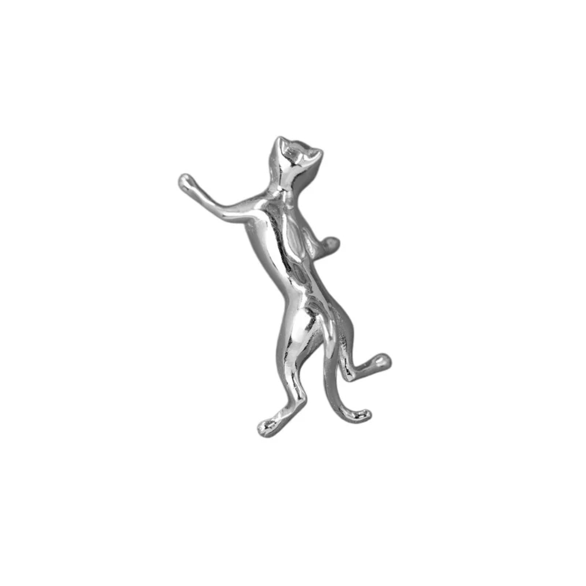 Climbing Cat Brooch Pin in Silver-Tone or Gold-Tone Finish