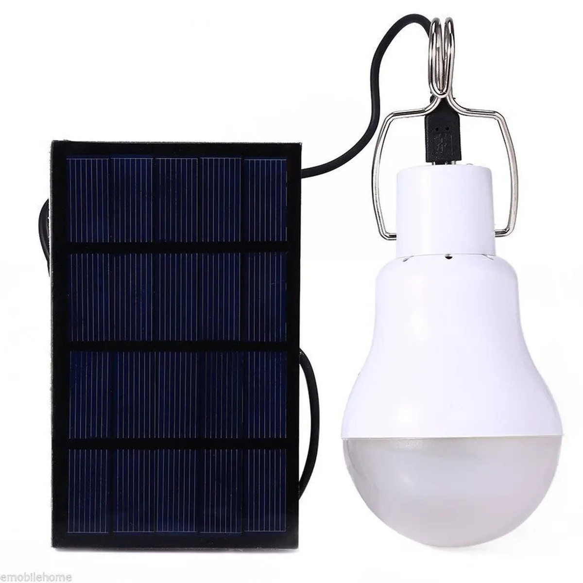 Solar Hanging Light Bulb with Separate Panel and Hook