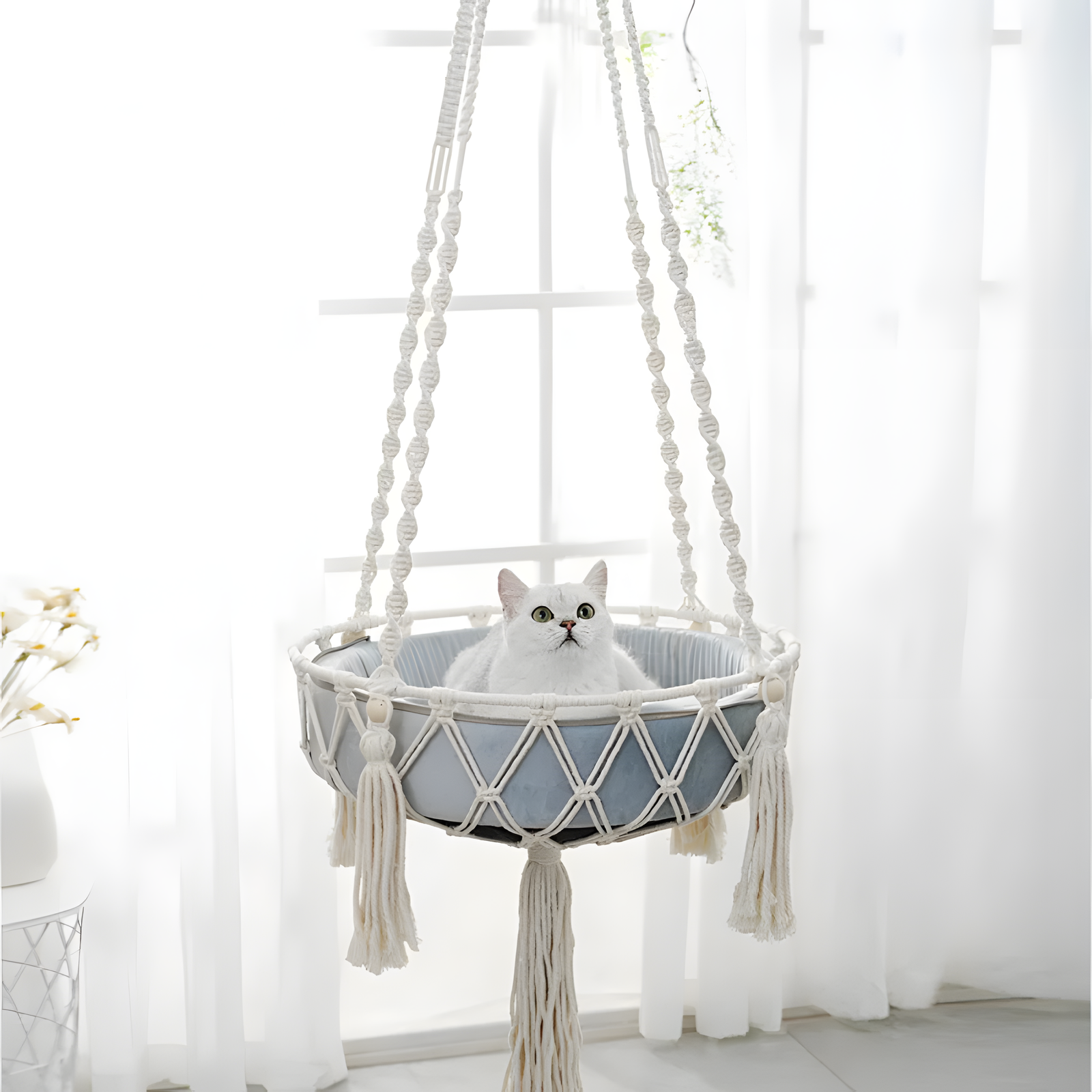 Hanging Cat Hammock – Window Suction Cup Perch 40cm