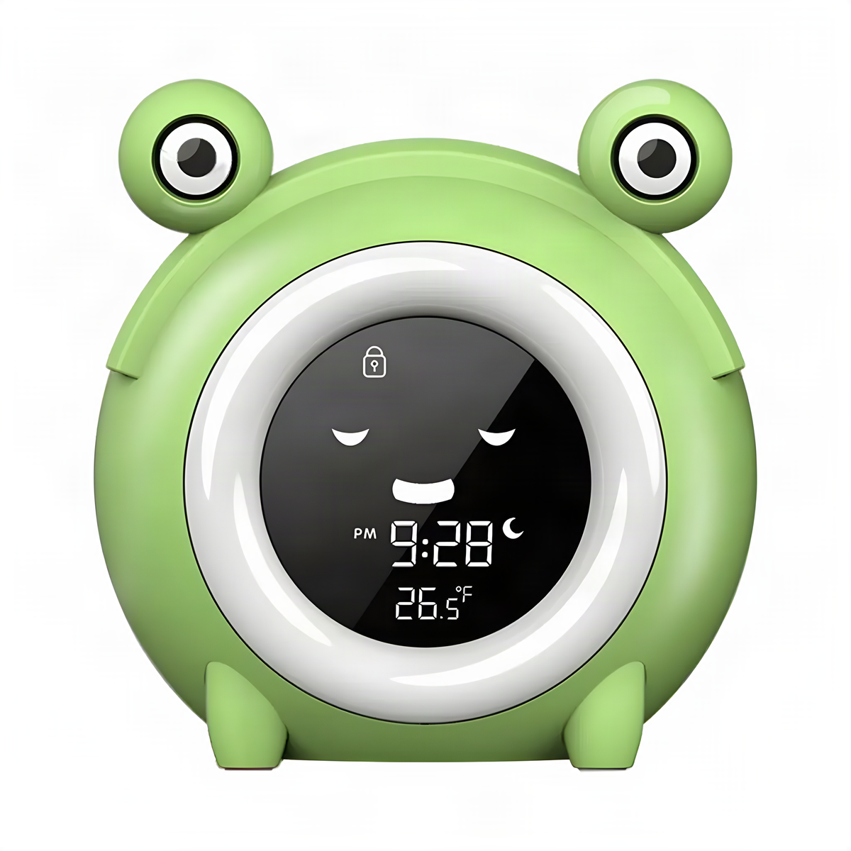 Frog Digital Alarm Clock with Color Light and Bedtime Cues