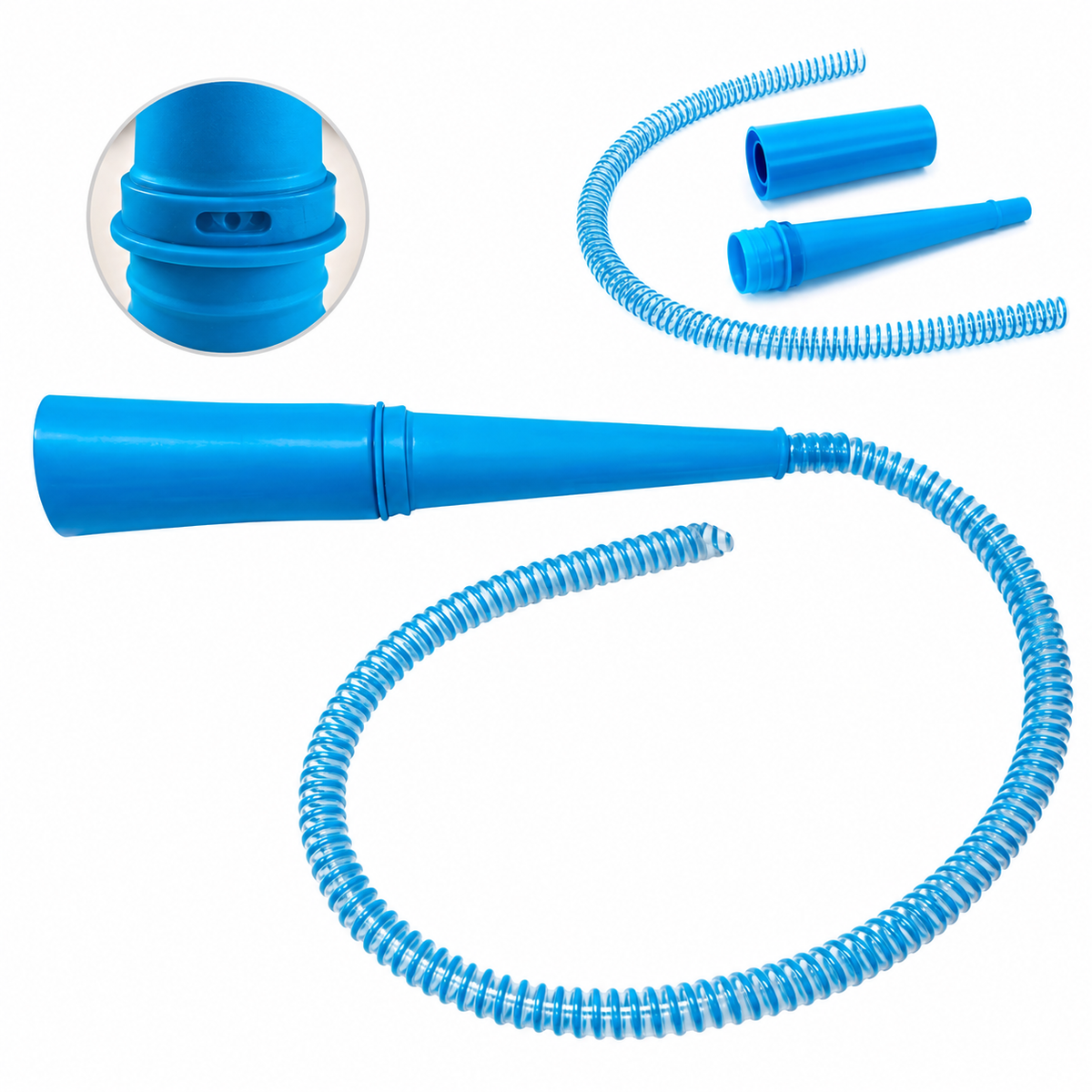 Flexible Vacuum Crevice Attachment with Hose and Adapters