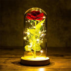 Enchanted Galaxy Rose - LED Light Flower with Wooden Base