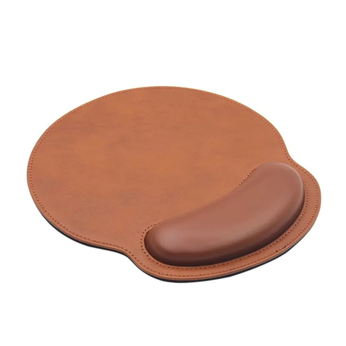 Stitched PU Mouse Pad with Integrated Padded Wrist Rest
