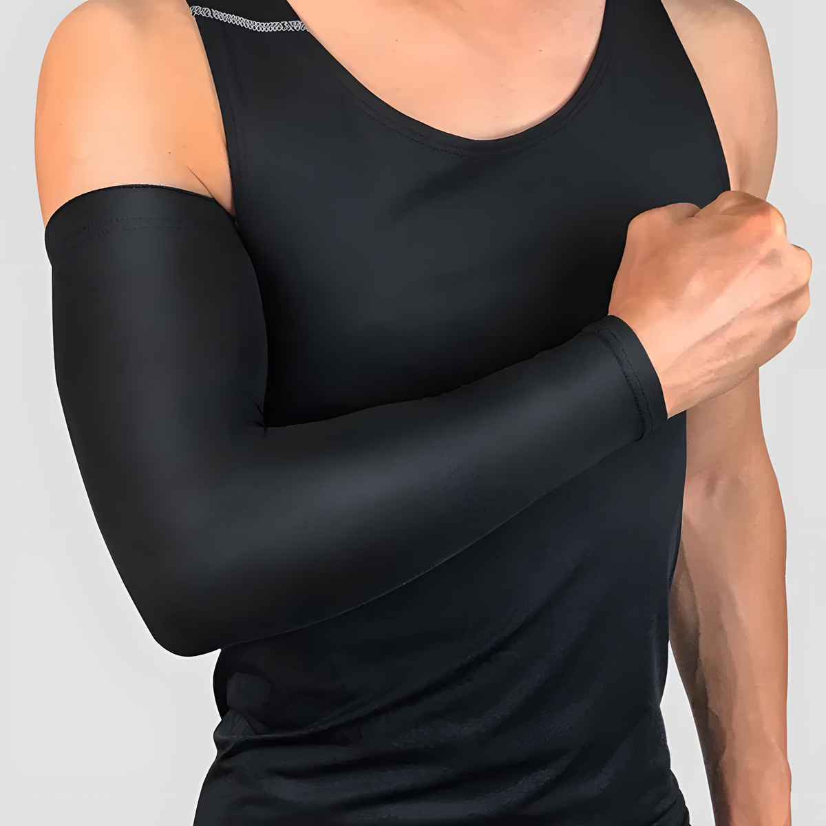Single Stretch Sports Arm Sleeve with Inner Grip Band, M-XXL