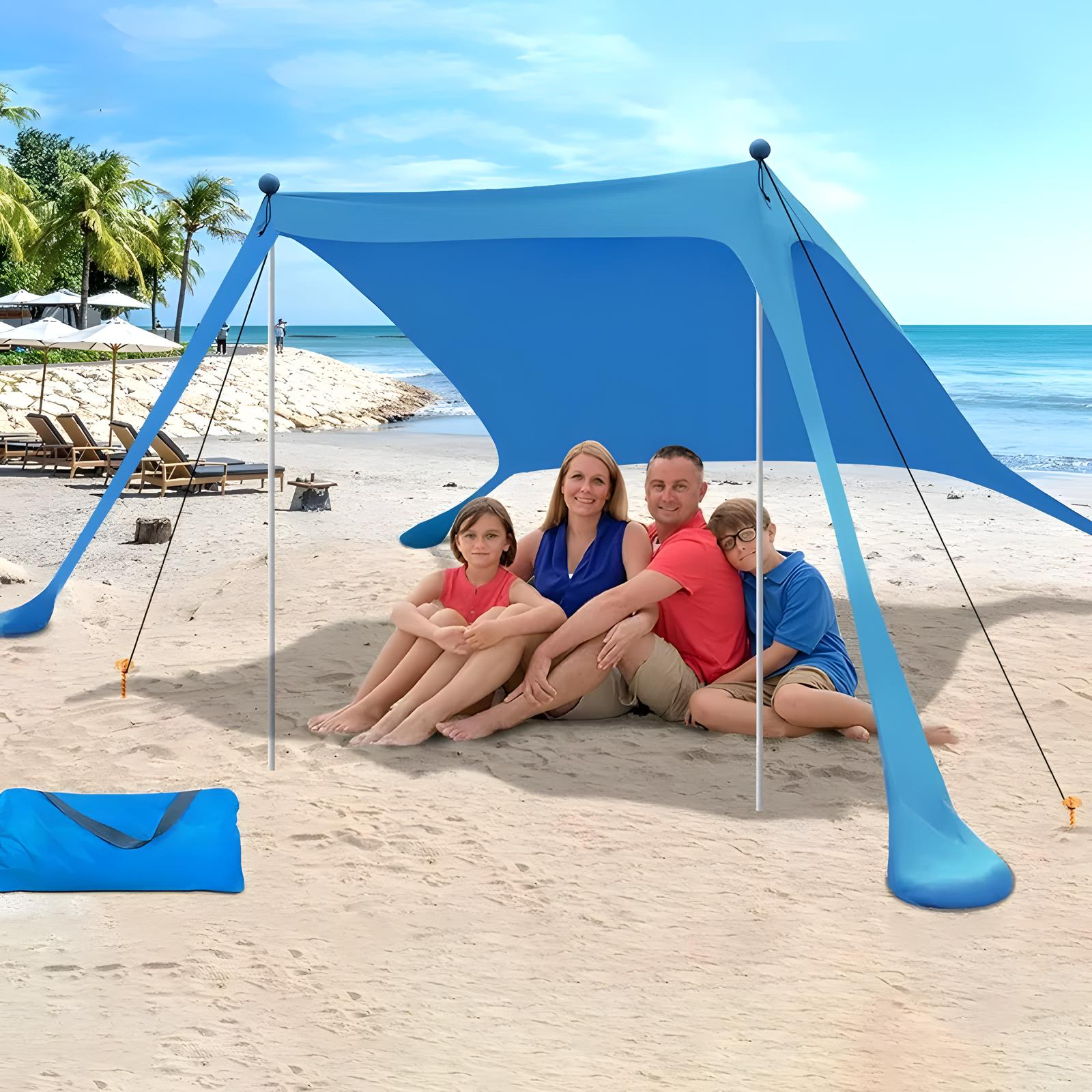 Beach Shade Canopy with Carry Bag 4 Colors 3 Sizes