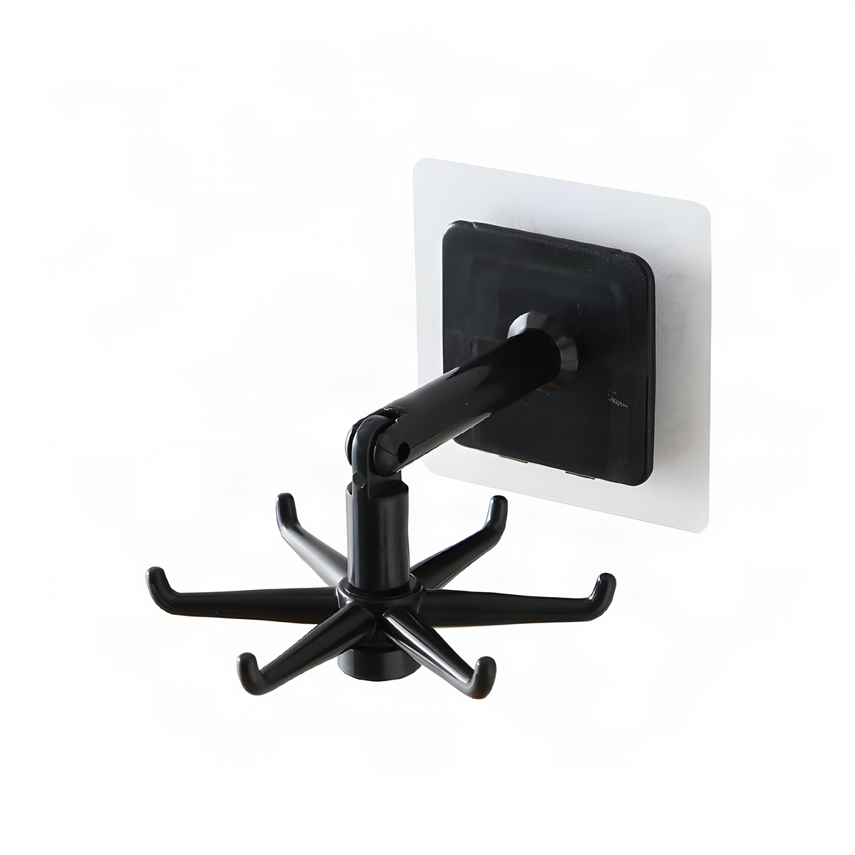 Rotating Six-Hook Utensil Hanger with Adhesive Mounting Pad
