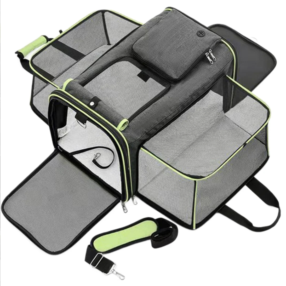 Expandable Mesh Pet Travel Carrier for Cats and Small Dogs