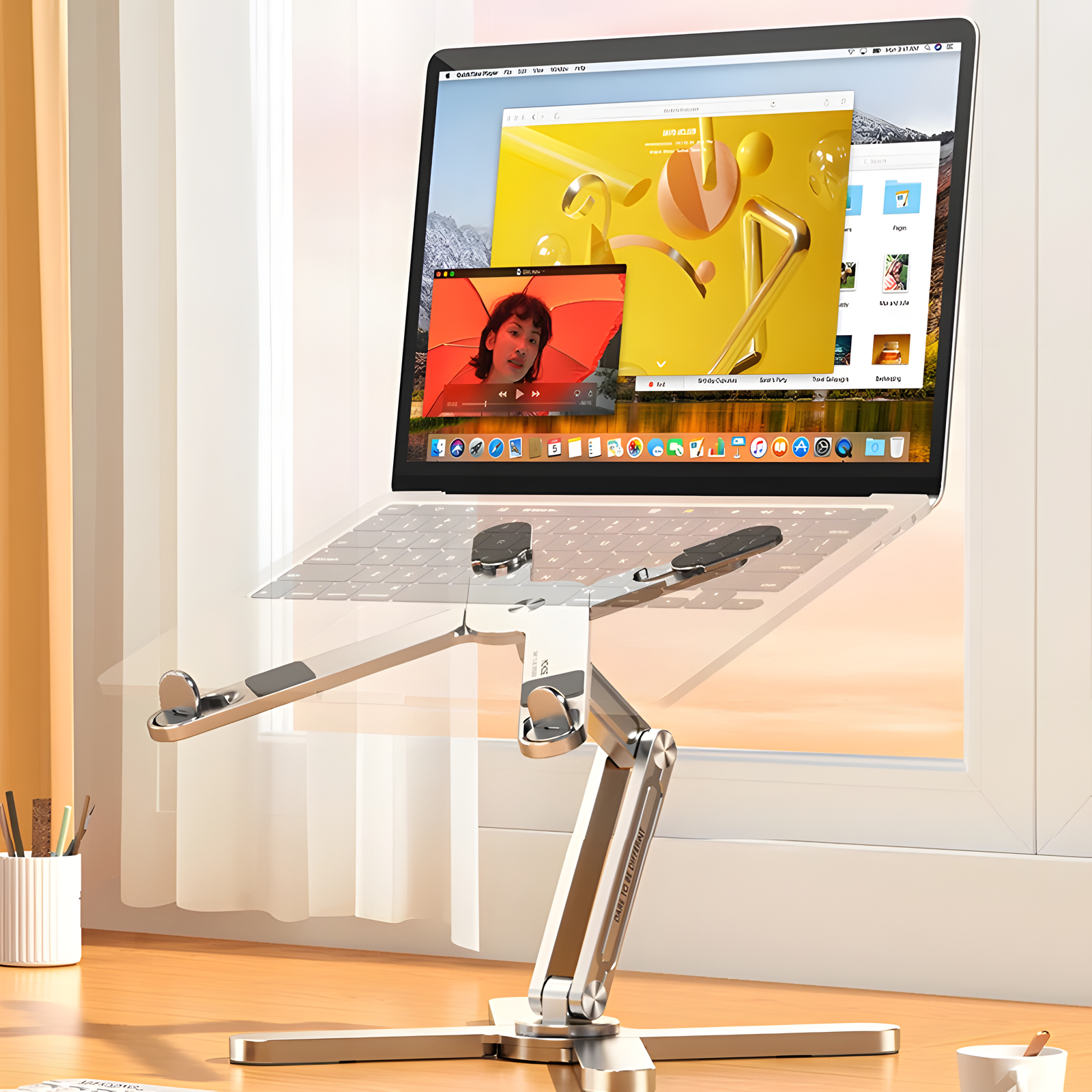 Rotating Adjustable Laptop Stand Aluminum 8-16 Inch Foldable