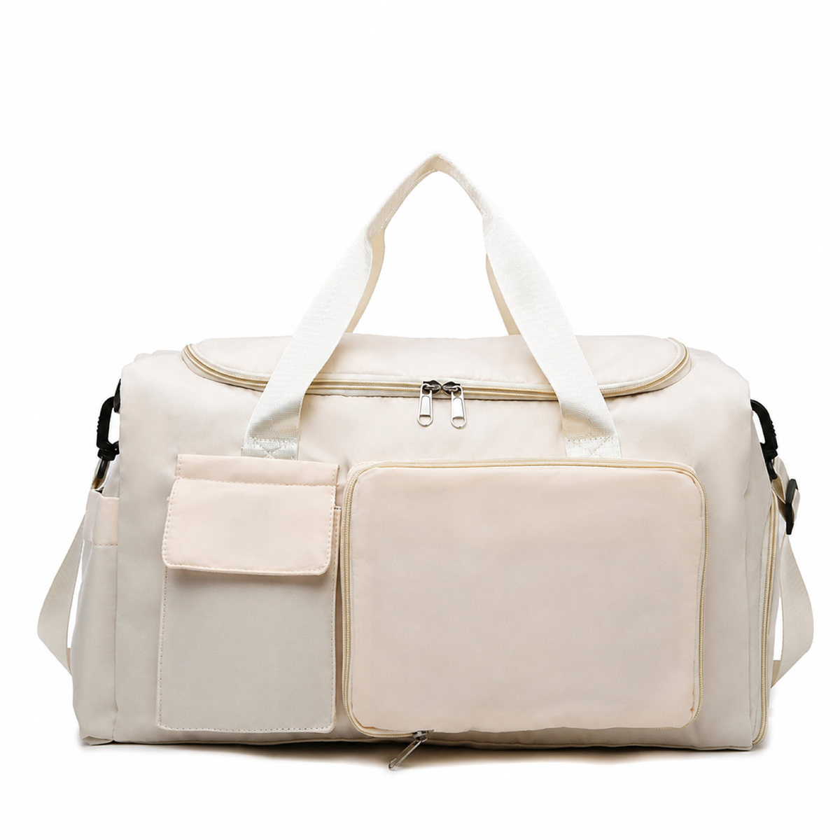 Travel Duffel Bag with Separate Shoe Compartment and Front Pockets