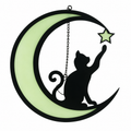 Cat and Moon Acrylic Hanging Decoration in Two Sizes and Colors