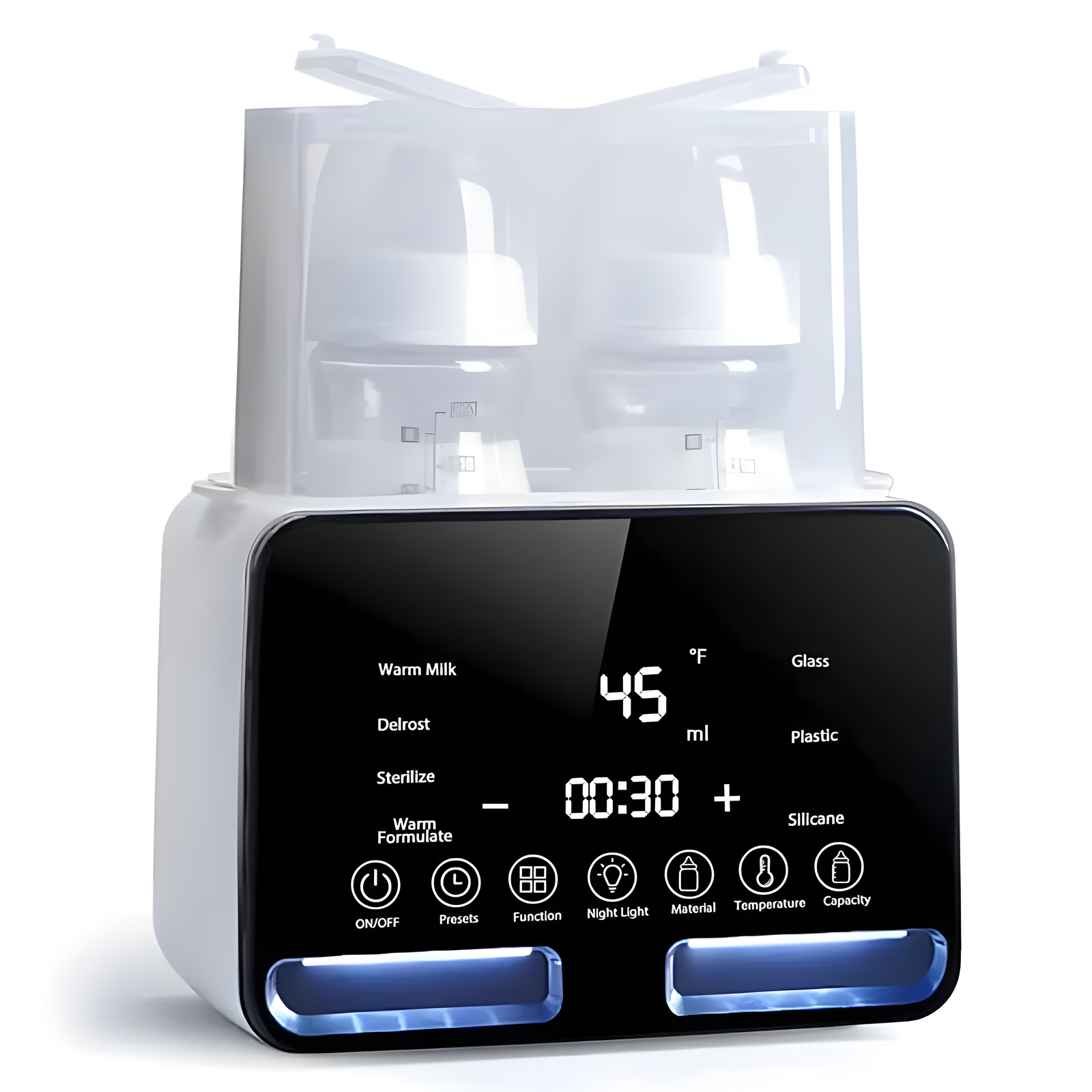 Digital Dual Baby Bottle Warmer with Steam Function