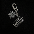 Decorative Lighter Case, Spiderweb Charm & Chain Clip