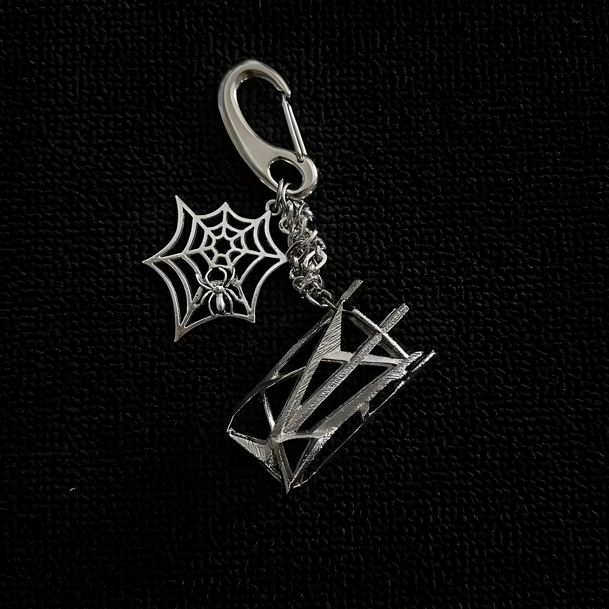 Decorative Lighter Case, Spiderweb Charm & Chain Clip