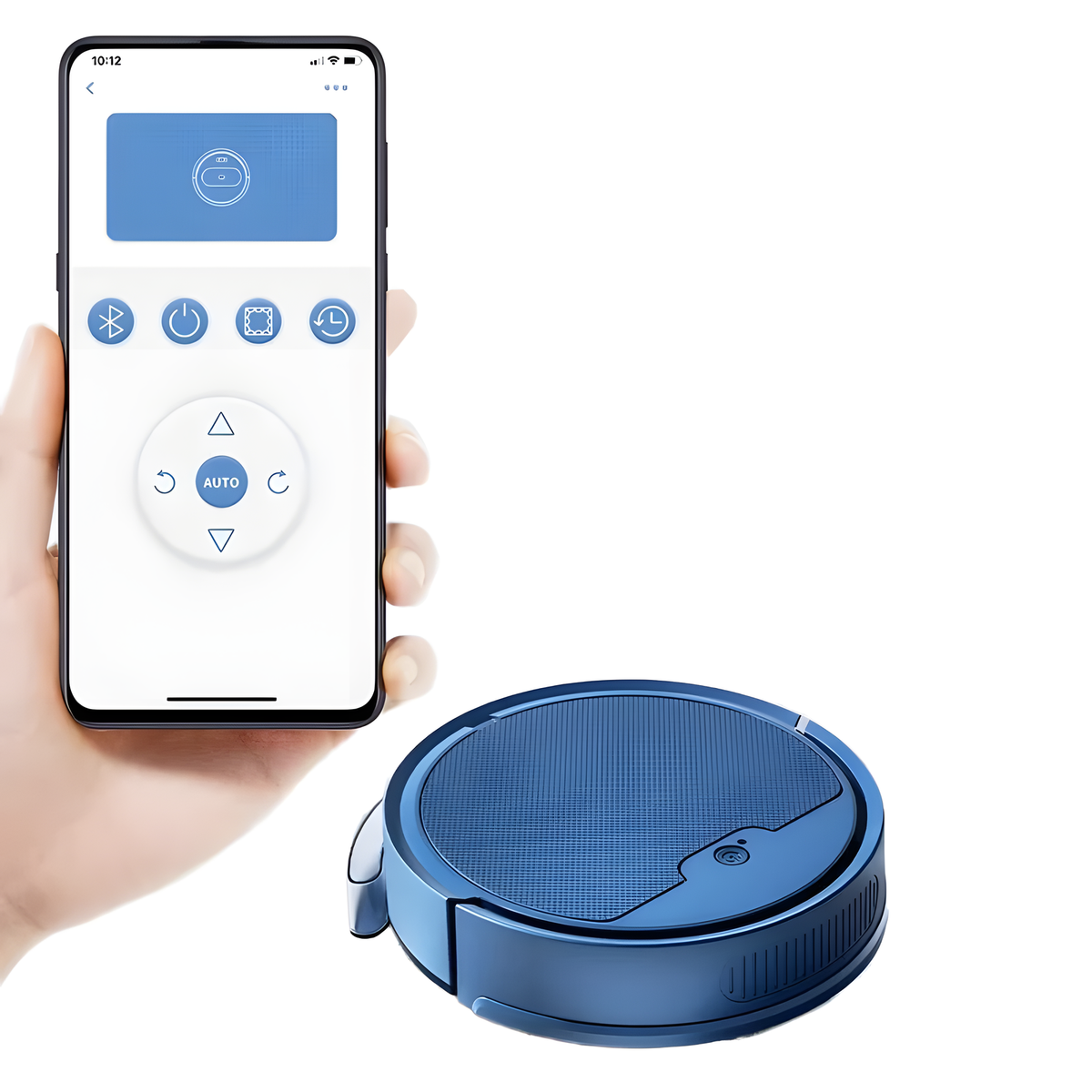 Compact Robot Vacuum and Mop, White or Black Floor Cleaner