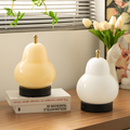 Glass Pear Table Lamp Touch Control LED 24cm Bedside Light