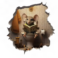 Mouse Hole Wall Sticker in Reading Mouse or Lantern Design