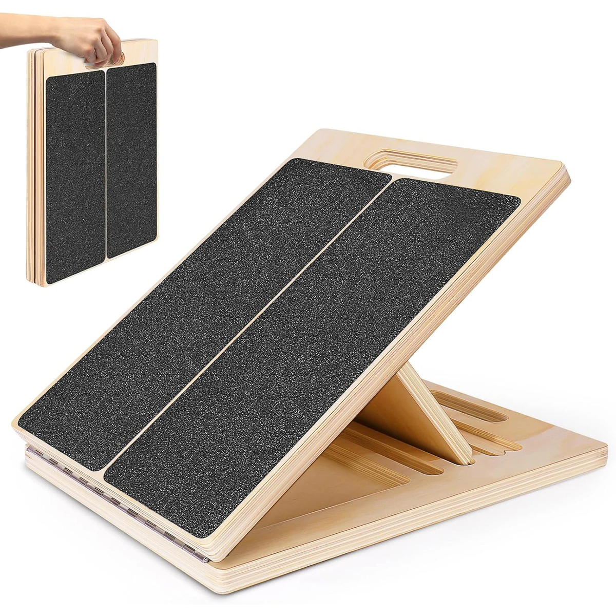Adjustable Wooden Slant Board for Calf and Foot Stretching