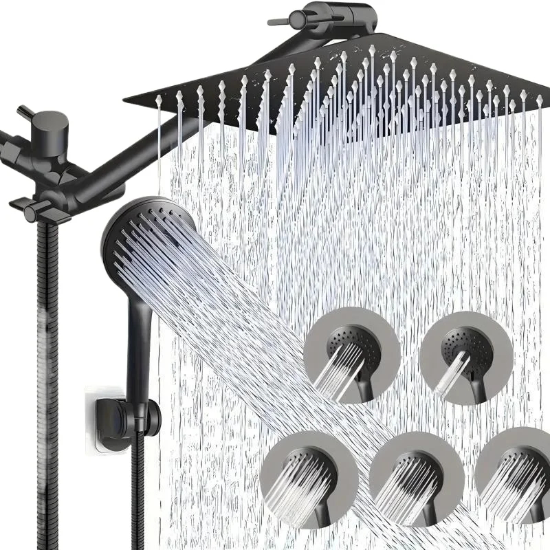 Rainfall Shower System with Handheld 5-Mode & Diverter