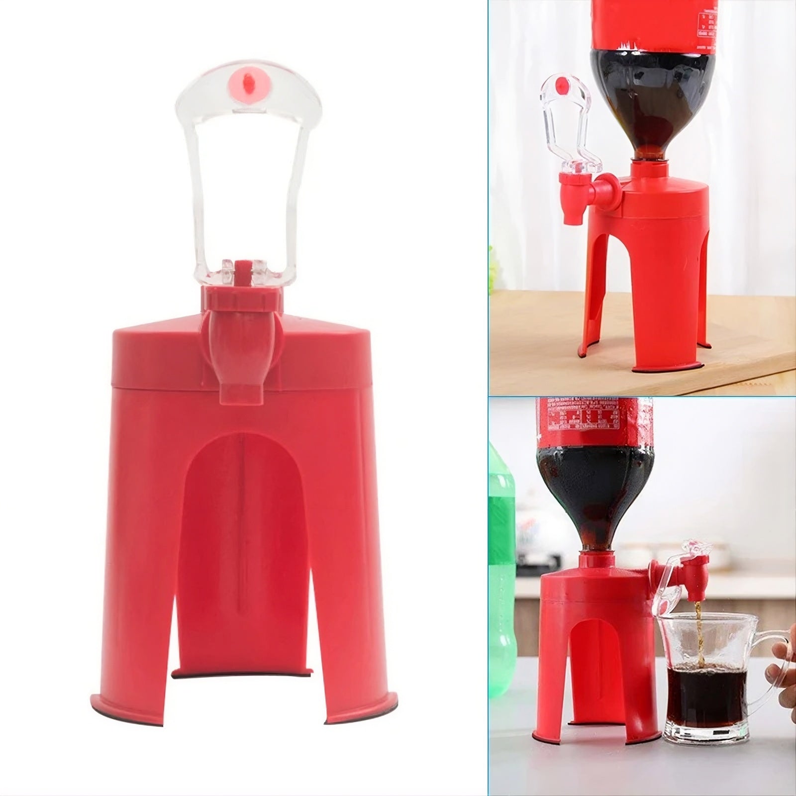Upside-Down Bottle Soda Dispenser – No-Spill Drink Tap