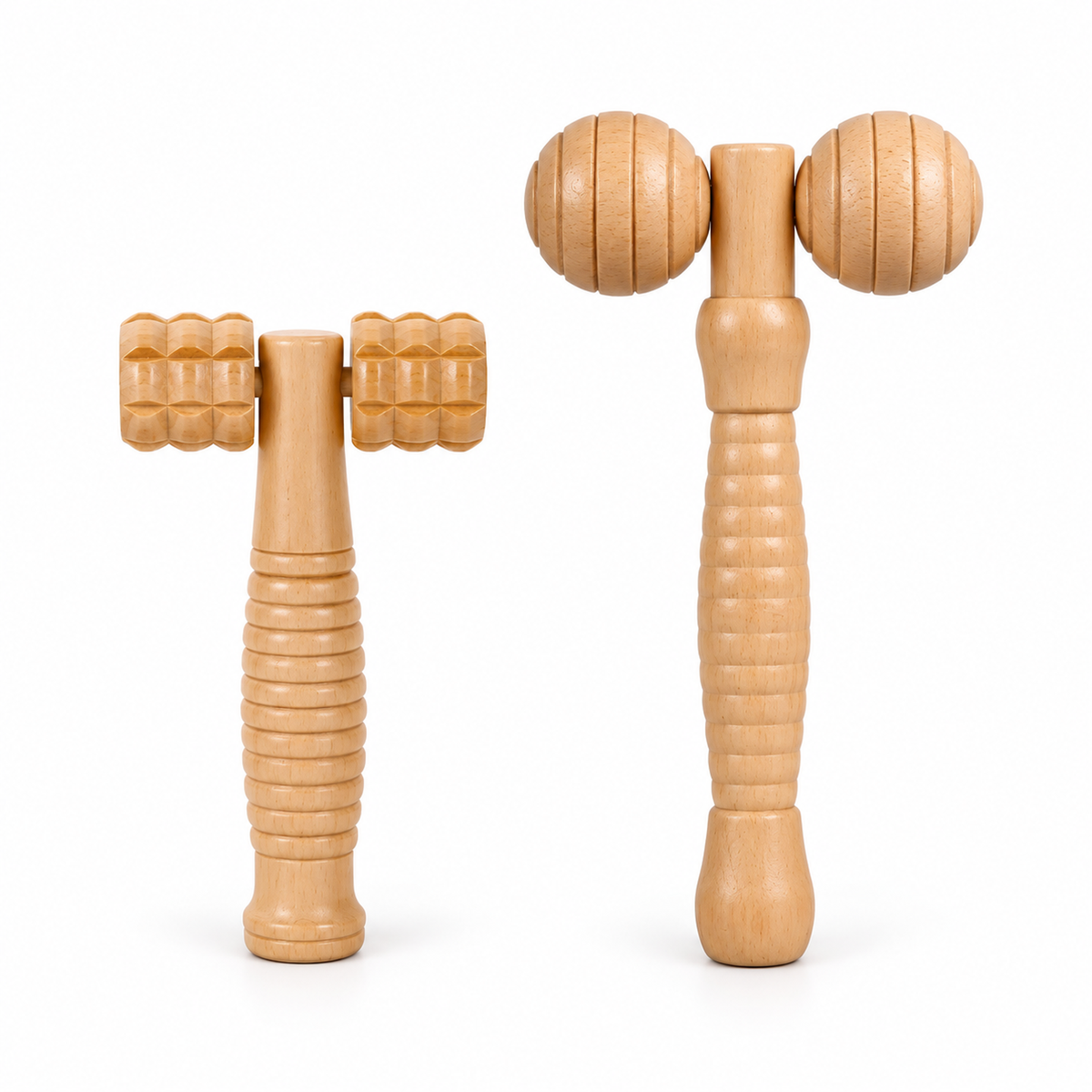 Wooden Roller Massager with Beaded Rollers for Arms, Legs & Shoulders