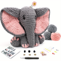 Beginner Elephant Crochet Kit to Make a 13-Inch Plush Toy
